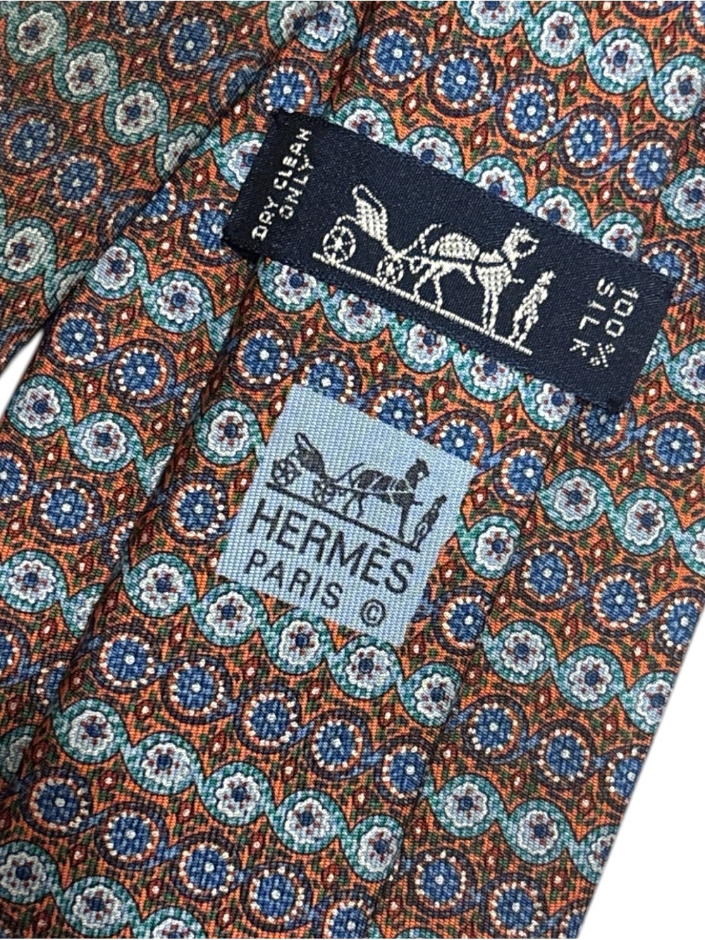 HERMES silk tie